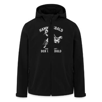 Hammersbald – Nordischer Gott der Ungeduld - Recycelte Männer Softshell-Jacke von Stanley/Stella - Schwarz - Vorne - AI Model Male 185 light (185cm)