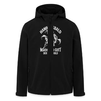 Hammersbald – Nordischer Gott der Ungeduld - Recycelte Männer Softshell-Jacke von Stanley/Stella - Schwarz - Vorne - AI Model Male 185 light (185cm)