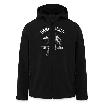 Hammersbald – Nordischer Gott der Ungeduld - Recycelte Männer Softshell-Jacke von Stanley/Stella - Schwarz - Vorne - AI Model Male 185 light (185cm)