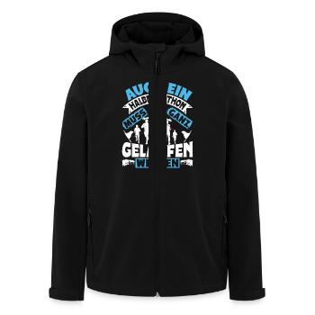 Läufer AUCH EIN HALBMARATHON MUSS GELAUFEN WERDEN - Recycelte Männer Softshell-Jacke von Stanley/Stella - Schwarz - Vorne - AI Model Male 185 light (185cm)
