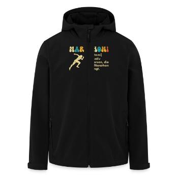 Läufer MARATHONER MARATHONI Lustiges - Recycelte Männer Softshell-Jacke von Stanley/Stella - Schwarz - Vorne - AI Model Male 185 light (185cm)