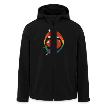 LGBTQ Mund mit Kirschen - Recycelte Männer Softshell-Jacke von Stanley/Stella - Schwarz - Vorne - AI Model Male 185 light (185cm)