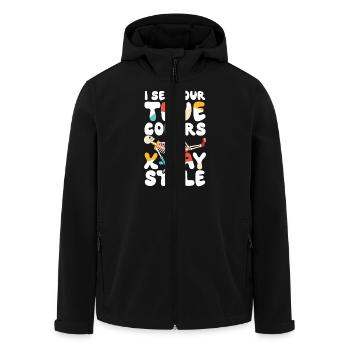 Ich Sehe Deine Wahren Farben Röntgen Stil Skelett - Recycelte Männer Softshell-Jacke von Stanley/Stella - Schwarz - Vorne - AI Model Male 185 light (185cm)
