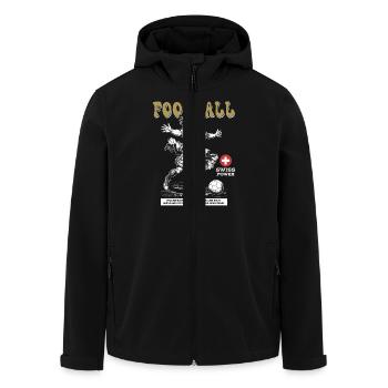 Swiss Fußballerin Shirt: Angriff am Ball - Recycelte Männer Softshell-Jacke von Stanley/Stella - Schwarz - Vorne - AI Model Male 185 light (185cm)