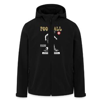 Swiss Fußballspielerin Shirt: Training mit Stil - Recycelte Männer Softshell-Jacke von Stanley/Stella - Schwarz - Vorne - AI Model Male 185 light (185cm)