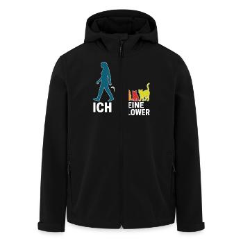 Ich & meine Follower – Katzenhumor Design - Recycelte Männer Softshell-Jacke von Stanley/Stella - Schwarz - Vorne - AI Model Male 185 light (185cm)