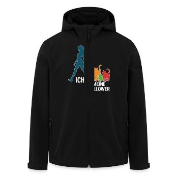 Ich & meine Follower – Katzenhumor Design - Recycelte Männer Softshell-Jacke von Stanley/Stella - Schwarz - Vorne - AI Model Male 185 light (185cm)