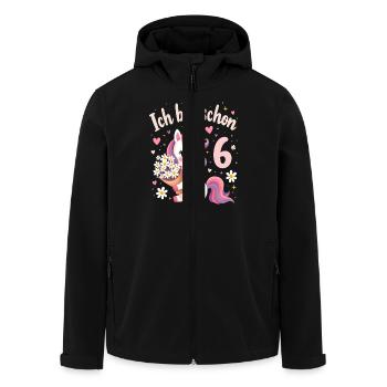 Cute Unicorn 6th Birthday for Girls - Men’s Recycled Softshell Jacket by Stanley/Stella - black - Front - AI Model Male 185 light (185cm)
