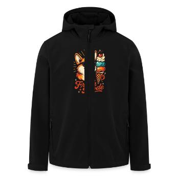 Funny Fresh Fashion Corgi - Men’s Recycled Softshell Jacket by Stanley/Stella - black - Front - AI Model Male 185 light (185cm)