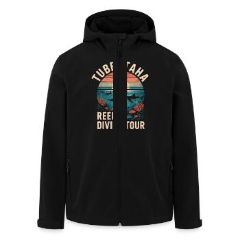 DivingTour Tubbataha 2025 - Men’s Recycled Softshell Jacket by Stanley/Stella - black - Front - AI Model Male 185 light (185cm)