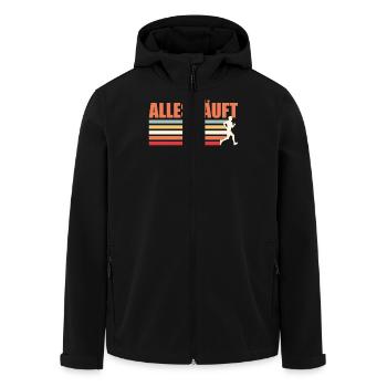 Läufer ALLES LÄUFT Laufen Marathon Lustiges - Recycelte Männer Softshell-Jacke von Stanley/Stella - Schwarz - Vorne - AI Model Male 185 light (185cm)