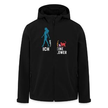 Ich & meine Follower – Katzenhumor Design - Recycelte Männer Softshell-Jacke von Stanley/Stella - Schwarz - Vorne - AI Model Male 185 light (185cm)