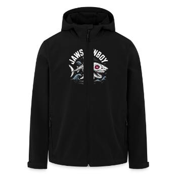 Jawsrawboy Skelett Hai Illustration - Recycelte Männer Softshell-Jacke von Stanley/Stella - Schwarz - Vorne - AI Model Male 185 light (185cm)