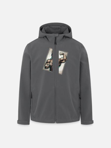 Powerful cat with coffee - Men’s Recycled Softshell Jacket by Stanley/Stella - black