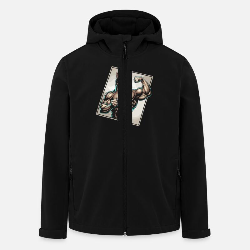 Powerful cat with coffee - Men’s Recycled Softshell Jacket by Stanley/Stella - black