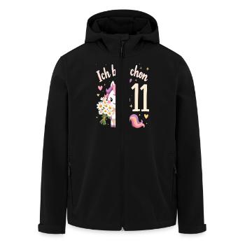 Licorne mignonne 11e anniversaire pour les filles - Veste softshell homme en polyester recyclé Stanley/Stella - noir - Devant - AI Model Male 185 light (185cm)