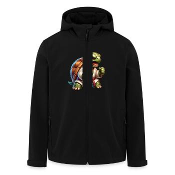 Kampfschildkröte Karate Meister - Recycelte Männer Softshell-Jacke von Stanley/Stella - Schwarz - Vorne - AI Model Male 185 light (185cm)