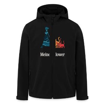 Ich & meine Follower – Katzenhumor Design - Recycelte Männer Softshell-Jacke von Stanley/Stella - Schwarz - Vorne - AI Model Male 185 light (185cm)