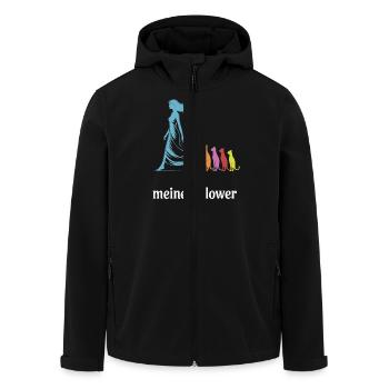 Ich & meine Follower – Katzenhumor Design - Recycelte Männer Softshell-Jacke von Stanley/Stella - Schwarz - Vorne - AI Model Male 185 light (185cm)