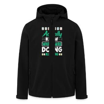 Mahjong Spieler Lustiger Mah Jongg Spruch Ma Jiang - Recycelte Männer Softshell-Jacke von Stanley/Stella - Schwarz - Vorne - AI Model Male 185 light (185cm)