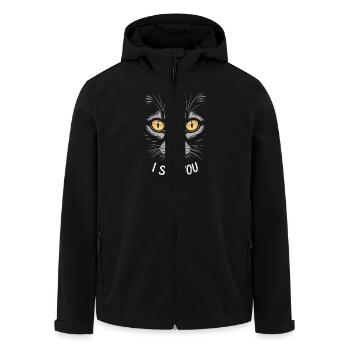 Cat Gaze I See You Mystical Eyes - Men’s Recycled Softshell Jacket by Stanley/Stella - black - Front - AI Model Male 185 light (185cm)