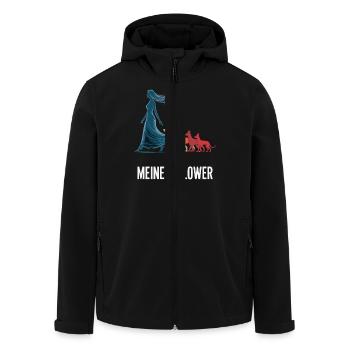 Me & My Followers – Dog Humor Design - Men’s Recycled Softshell Jacket by Stanley/Stella - black - Front - AI Model Male 185 light (185cm)