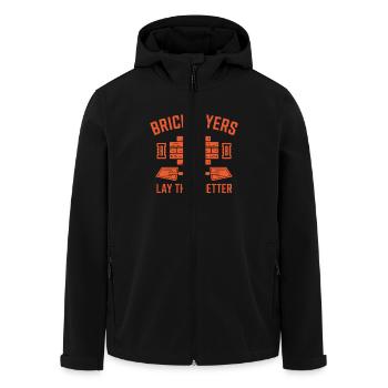 Lustiger Maurer Spruch Bauarbeiter Humor - Recycelte Männer Softshell-Jacke von Stanley/Stella - Schwarz - Vorne - AI Model Male 185 light (185cm)