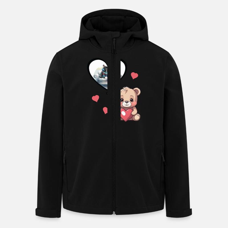Français Bullgogge Teddy Bear Enfants - Veste softshell homme en polyester recyclé Stanley/Stella - noir
