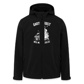 Gartenarbeit weil mord falsch ist - 50er Retro - Recycelte Männer Softshell-Jacke von Stanley/Stella - Schwarz - Vorne - AI Model Male 185 light (185cm)