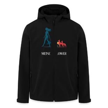Ich & meine Follower – Hundehumor Design - Recycelte Männer Softshell-Jacke von Stanley/Stella - Schwarz - Vorne - AI Model Male 185 light (185cm)