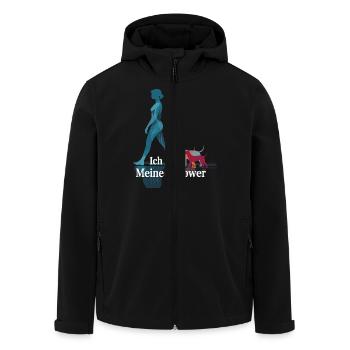 Moi et mes abonnés – Dog Humor Design - Veste softshell homme en polyester recyclé Stanley/Stella - noir - Devant - AI Model Male 185 light (185cm)