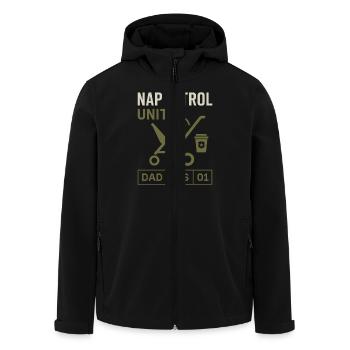 Nursery Dad Fatherhood Pride - Men’s Recycled Softshell Jacket by Stanley/Stella - black - Front - AI Model Male 185 light (185cm)