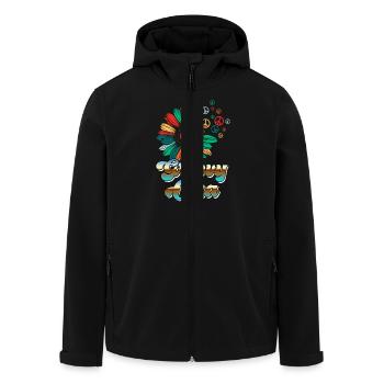 Flower Power GROOVY OMA Hippie Lustiges - Recycelte Männer Softshell-Jacke von Stanley/Stella - Schwarz - Vorne - AI Model Male 185 light (185cm)