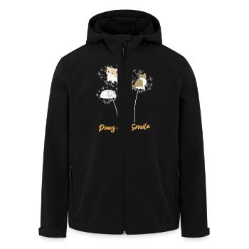Tierliebhaber PFOTEN UND LÄCHELN Lustiges - Recycelte Männer Softshell-Jacke von Stanley/Stella - Schwarz - Vorne - AI Model Male 185 light (185cm)
