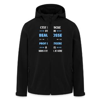 prof histoire - Veste softshell homme en polyester recyclé Stanley/Stella - noir - Devant - AI Model Male 185 light (185cm)
