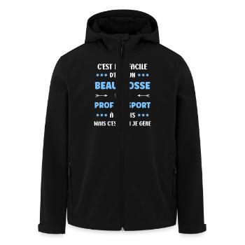 prof de sport - Veste softshell homme en polyester recyclé Stanley/Stella - noir - Devant - AI Model Male 185 light (185cm)