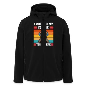 Zocker Faultier Spruch Gaming Humor - Recycelte Männer Softshell-Jacke von Stanley/Stella - Schwarz - Vorne - AI Model Male 185 light (185cm)
