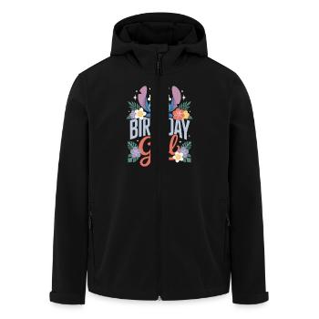 Fille d’anniversaire axolotl - Veste softshell homme en polyester recyclé Stanley/Stella - noir - Devant - AI Model Male 185 light (185cm)