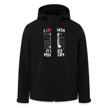 I love Math – It makes people cry - Recycelte Männer Softshell-Jacke von Stanley/Stella - Schwarz - Vorne - AI Model Male 185 light (185cm)