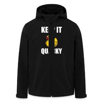 Keep It Quacky - Gummientchen Rubber Duck Duckie - Men’s Recycled Softshell Jacket by Stanley/Stella - black - Front - AI Model Male 185 light (185cm)