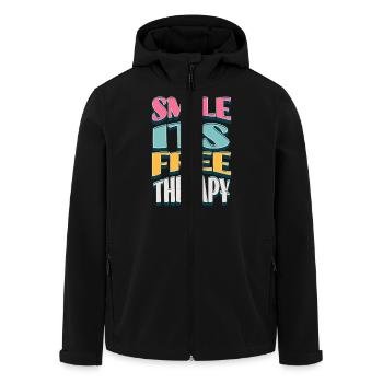 Untitled Project Positive Vibes Good Energy 3 - Men’s Recycled Softshell Jacket by Stanley/Stella - black - Front - AI Model Male 185 light (185cm)