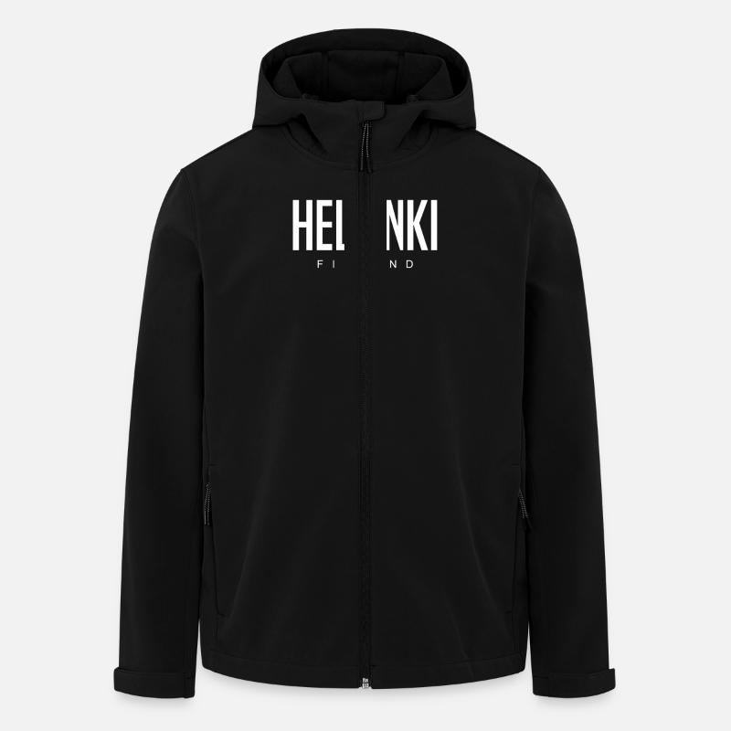 Helsinki Finnland - Recycelte Männer Softshell-Jacke von Stanley/Stella - Schwarz