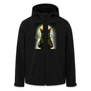 MoonLit Cyber Lemon Mystic Sticker: Gamer T-shirt - Men’s Recycled Softshell Jacket by Stanley/Stella - black - Front - AI Model Male 185 light (185cm)