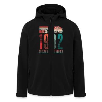 Anniversaire 1992 Vintage Juillet Cadeau Rétro - Veste softshell homme en polyester recyclé Stanley/Stella - noir - Devant - AI Model Male 185 light (185cm)
