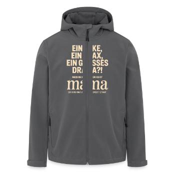 There's Mom – Heroine in the Rhyme Chaos - Men’s Recycled Softshell Jacket by Stanley/Stella - anthracite - Front - AI Model Male 185 light (185cm)