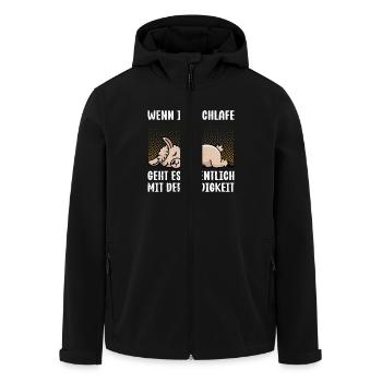 Alpaka WENN ICH SCHLAFE GEHT'S MIT DER MÜDIGKEIT - Recycelte Männer Softshell-Jacke von Stanley/Stella - Schwarz - Vorne - AI Model Male 185 light (185cm)