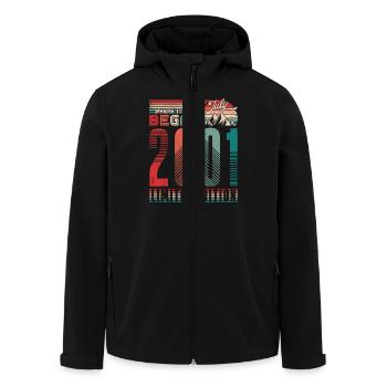 Geburtstag 2001 Jahrgang Juli Retro Geschenk - Recycelte Männer Softshell-Jacke von Stanley/Stella - Schwarz - Vorne - AI Model Male 185 light (185cm)