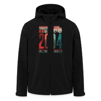Birthday 2004 Vintage July Retro Gift - Men’s Recycled Softshell Jacket by Stanley/Stella - black - Front - AI Model Male 185 light (185cm)