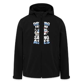 Conduire vite et économiser des culs Service de secours Humour - Veste softshell homme en polyester recyclé Stanley/Stella - noir - Devant - AI Model Male 185 light (185cm)
