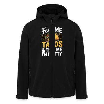 Taco-Design - Füttere mich & sag, ich bin hübsch - Recycelte Männer Softshell-Jacke von Stanley/Stella - Schwarz - Vorne - AI Model Male 185 light (185cm)